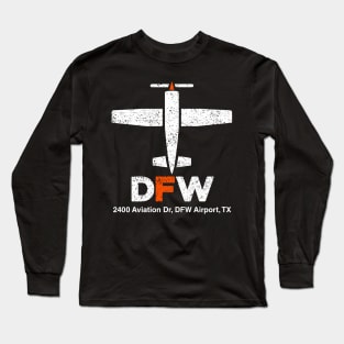 Dallas Fort Worth Airport, Gift for Pilots Long Sleeve T-Shirt